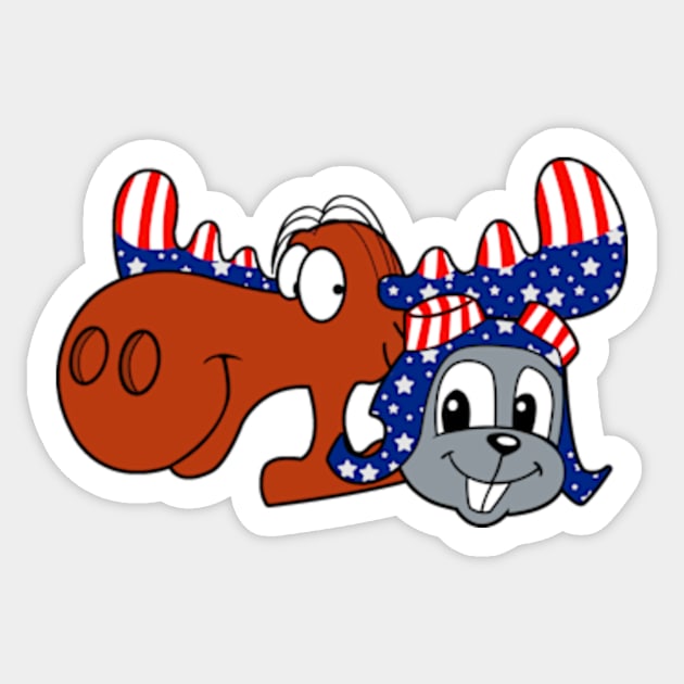 Rocky & Bullwinkle - American USA Sticker by LuisP96